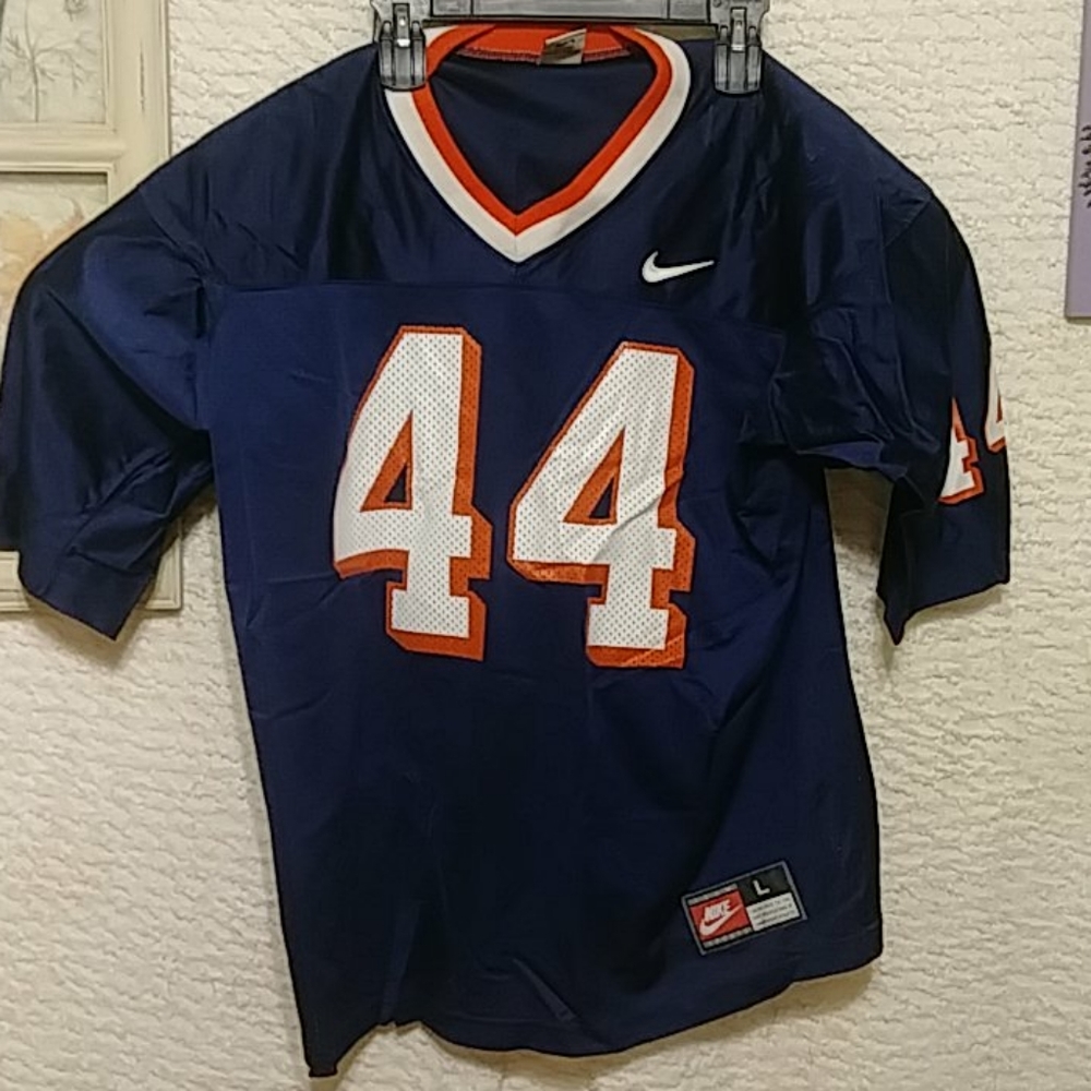 Mens NIKE Football Jersey Mens Shirt Sports B31 blue orange sz L